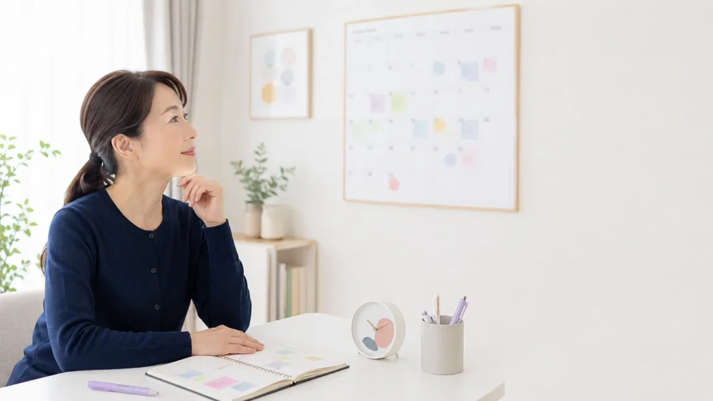 月平均の残業を日ごとに分けて確認する看護師