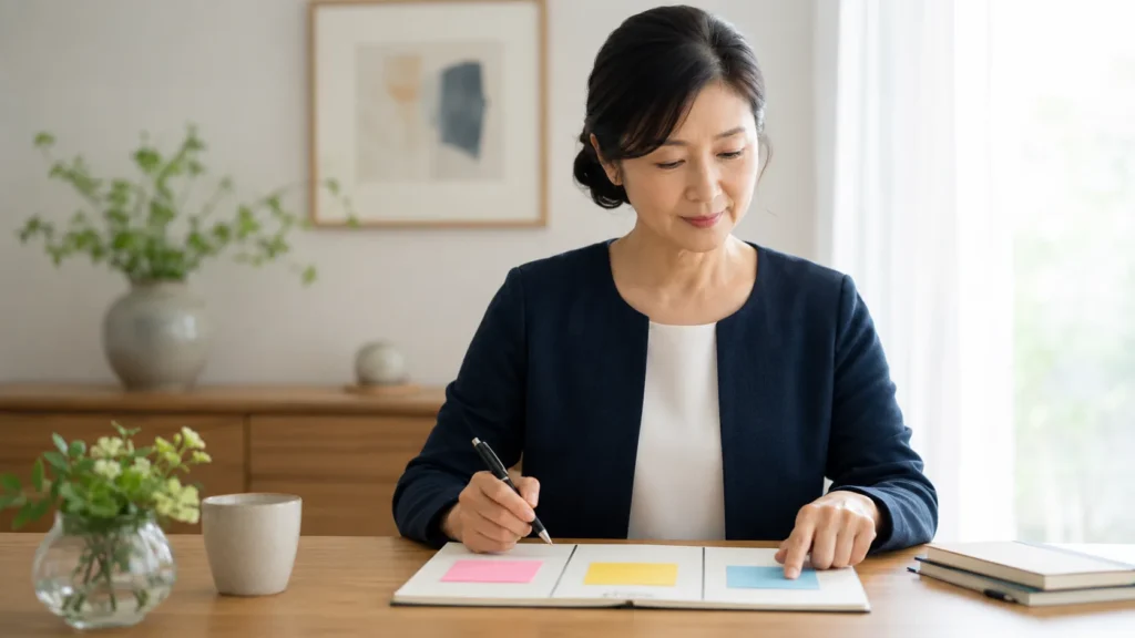 ブランク復帰の質問リストを準備する看護師