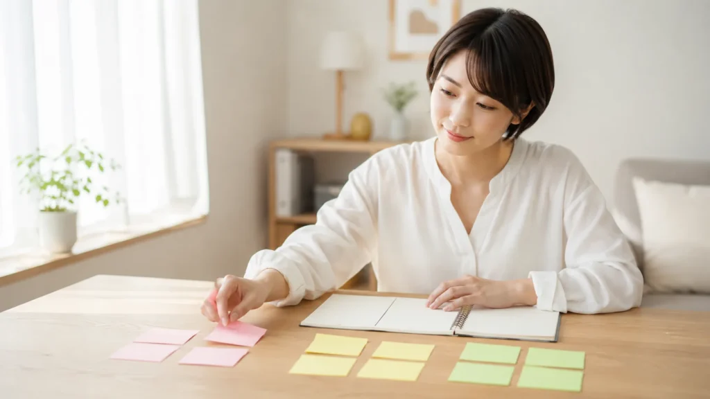 面談の確認項目と判断基準を整理する看護師