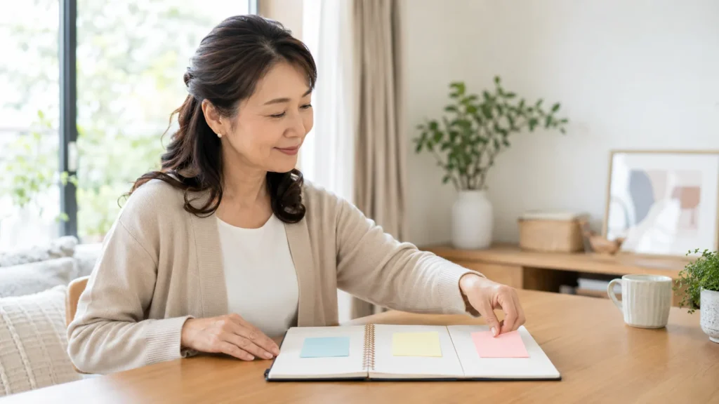 休日条件の質問リストを準備する看護師