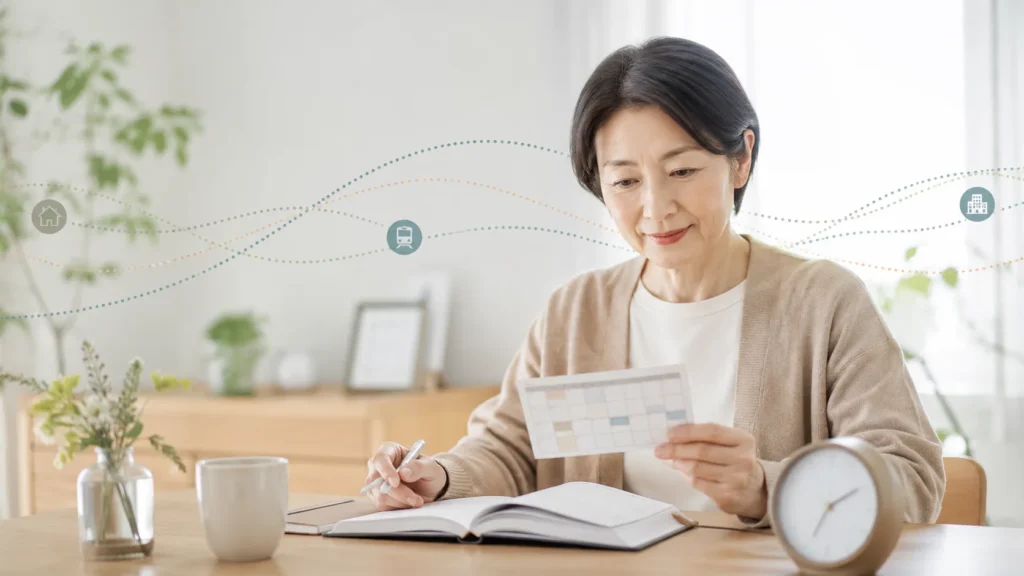 帰宅時刻から職場を出る時間を逆算する看護師
